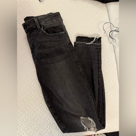 Level 99 Dark Grey Distressed Jeans with Modern Cut - Picture 8 of 8
